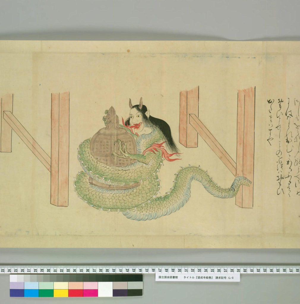 めちゃめちゃホラーやな。（参照元：『道成寺繪巻』国立国会図書館デジタルコレクション）